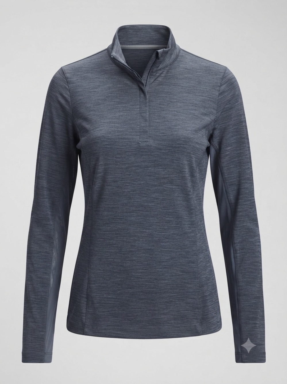 Slazenger Heathered Navy Blue 1/4 Zip Pullover Golf Athletic Performance Top Lrg